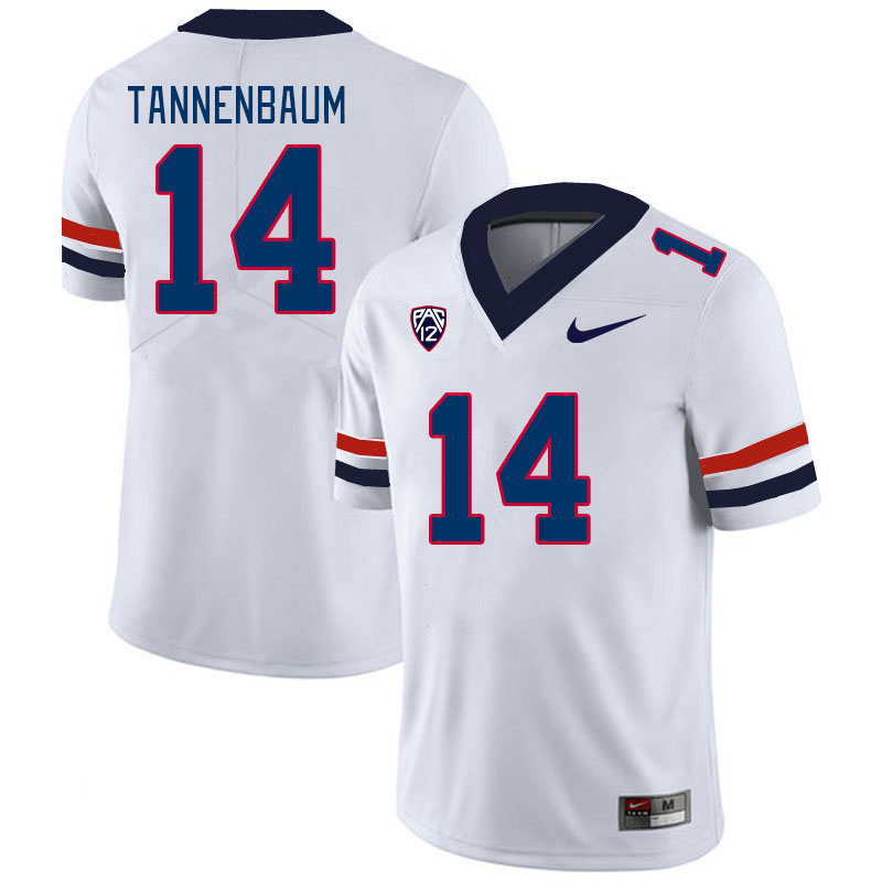 Men #14 Cole Tannenbaum Arizona Wildcats College Football Jerseys Stitched-White - Click Image to Close
